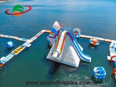 Custom Inflatable giant round slide aqua park giant slide air tight