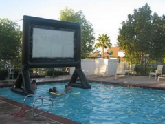 Hava ile kapatılmış şişirilebilir film ekranı