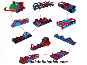 Outdoor Wipeout Inflatable Obstacle challenge game
