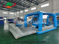Komik Ticari Sınıf Şişme Su Eğlence Platformu (6/8/10 Kişilik Kapasite) - Kaymaz Yüzey, UV Dayanıklı PVC, Hızlı Şişirme Vanası, Tatil Köyleri/Partiler için Taşınabilir Yüzer İskele